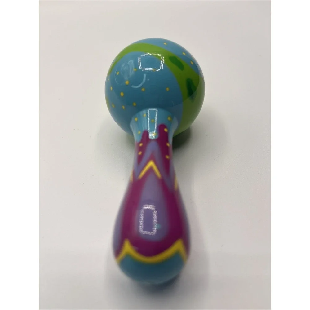 Hand Painted Wooden Shaker Music Instrument  4.5 Inch Pre-Owned‎